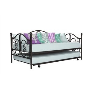 DHP Bombay Twin Metal Daybed & Twin Size Trundle - Twin - Bronze