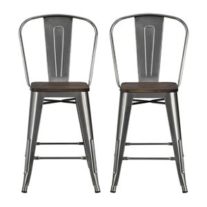Tabouret the comptoir en métal Luxor de DHP, 24 po, métal antique, 2 mcx