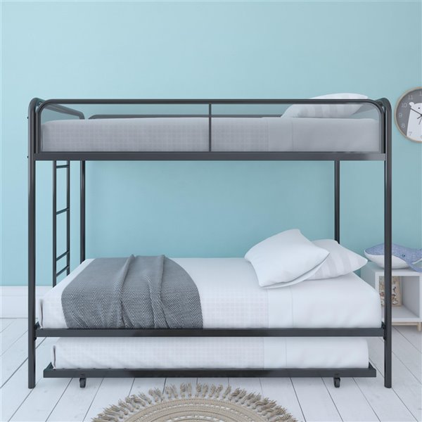 DHP Jaxon Bunk Bed Twin/Twin 41.5in x 77.5in x 62in Black