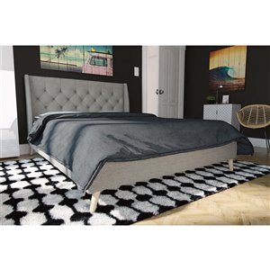 Lit plate-forme en métal Boutique de Novogratz, double, gris