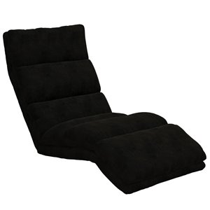 Chaise longue réglable avec mousse-mémoire Beverly de DHP, 25,5 po, noir