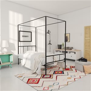 Lit baldaquin Novogratz Marion de Novogratz, simple, 73 po x 41 po x 77 po, noir