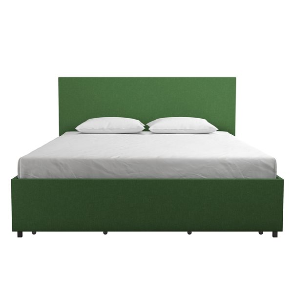 Novogratz Brittany Upholstered Bed, Green Queen Bed