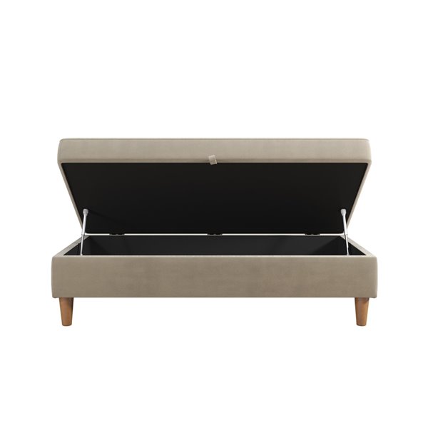 DHP Hartford Storage Ottoman - 27-in x 51-in x 17-in - Tan
