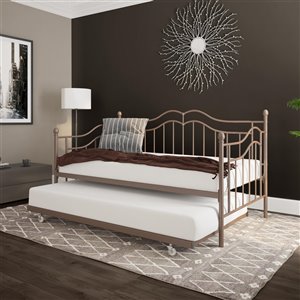 DHP Tokyo Metal Daybed and Trundle - Twin - 41.5-in x 42.5-in x 77.5-in - Bronze