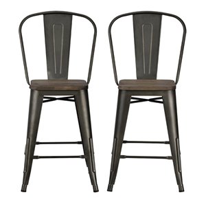 Tabouret the comptoir en métal Luxor de DHP, 24 po, cuivre, 2 mcx