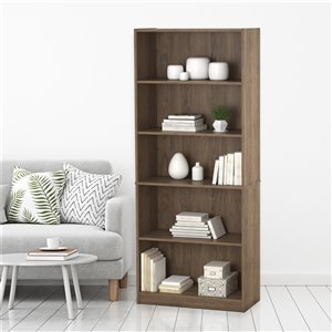 Bibliothèque à 5 tablettes Hayden de Ameriwood, 27,44 po x 71,5 po, chêne rustique