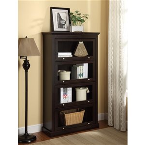 Ameriwood Alton Alley 4-Shelf Barrister Bookcase - 32.7-in x 60-in - Espresso
