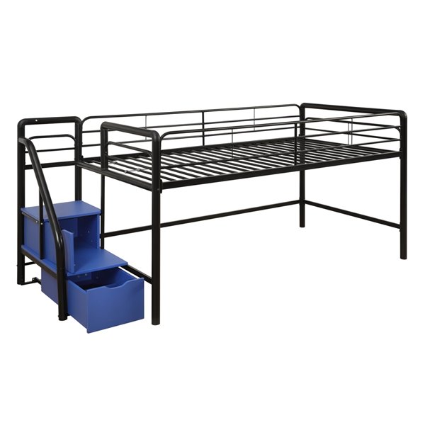 DHP Loft Bed - Twin/Twin - 44.5-in x 92.5-in x 41.5-in - Black