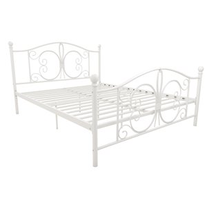 DHP Bombay Metal Bed - Queen - 41.5-in x 62.5-in x 83-in - White