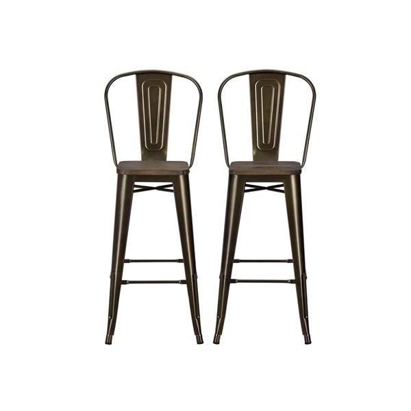 Dhp luxor metal bar best sale stool with wood seat