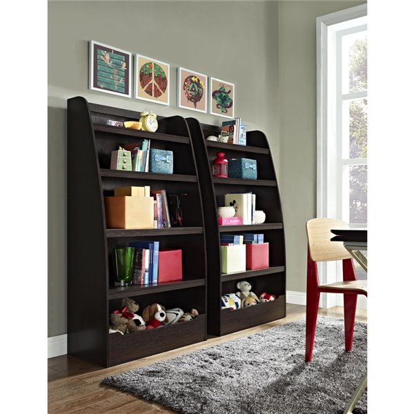 Ameriwood Mia Kids' 4-Shelf Bookcase - 31.5-in x 60-in - Espresso
