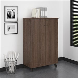 Armoire de rangement AX1 de Ameriwood, 2 portes, 31,5 po x 17,72 po x50,2 po, brun moyen
