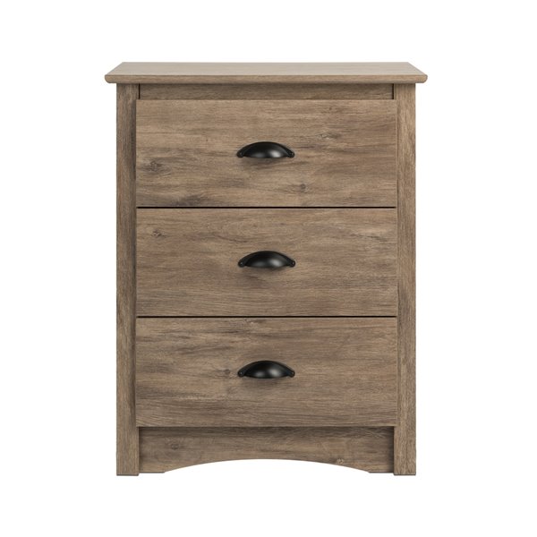 Prepac Salt Spring 3-drawer Tall Nightstand in Drifted Gray