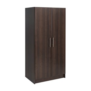 Prepac Elite Wardrobe Cabinet in Espresso Finish - 32-in