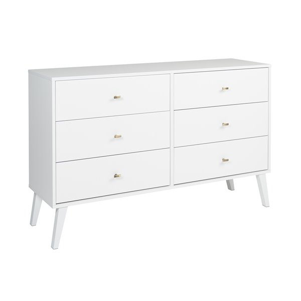 Prepac Milo 6-drawer Dresser in White Finish - 52.25-in