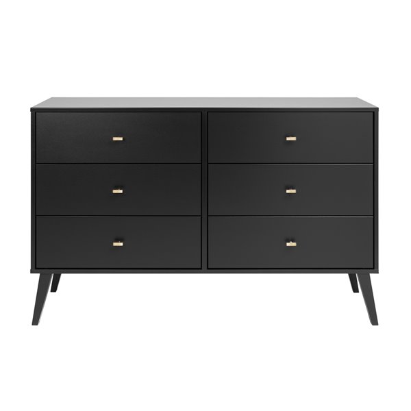 Prepac Milo 6-drawer Dresser in Black Finish - 52.25-in