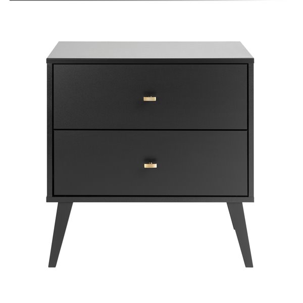 Prepac milo 2 drawer deals nightstand with open shelf