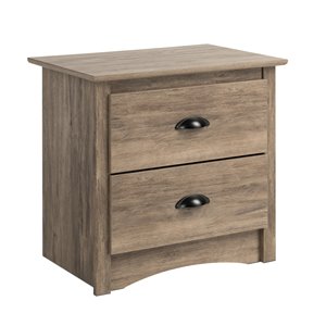 Prepac Salt Spring 2-drawer Night Stand in Drifted Gray