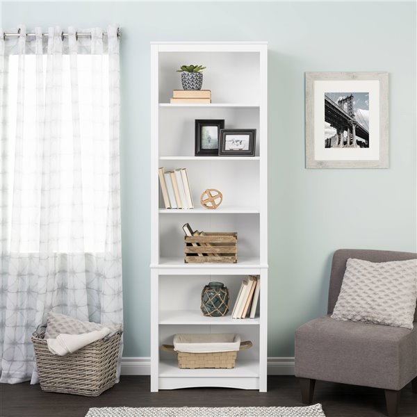Prepac Tall Bookcase With 6 Shelves And, 80 Inch Tall Bookcase With Doors