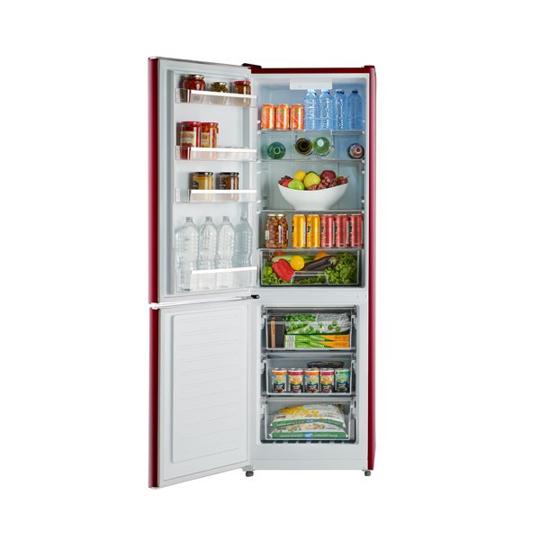 iio Retro Frost Free Refrigerator with Bottom Freezer - Left Hinge - 11 cu. ft. - Red