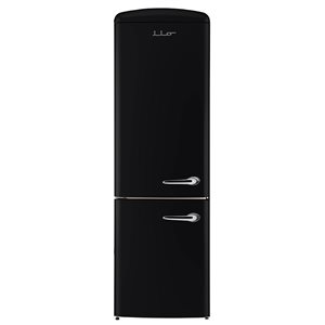 iio Retro Frost Free Refrigerator with Bottom Freezer - Left Hinge - 12 cu. ft. - Black