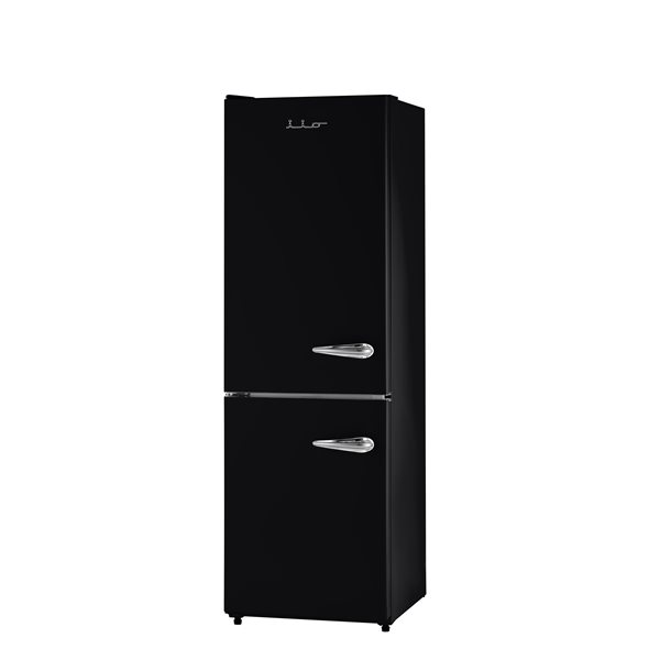 iio Retro Frost Free Refrigerator with Bottom Freezer - Left Hinge - 11 cu. ft. - Black