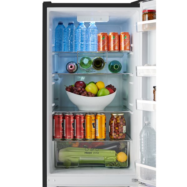 iio Retro Frost Free Refrigerator with Bottom Freezer - Right Hinge - 11 cu. ft. - Black