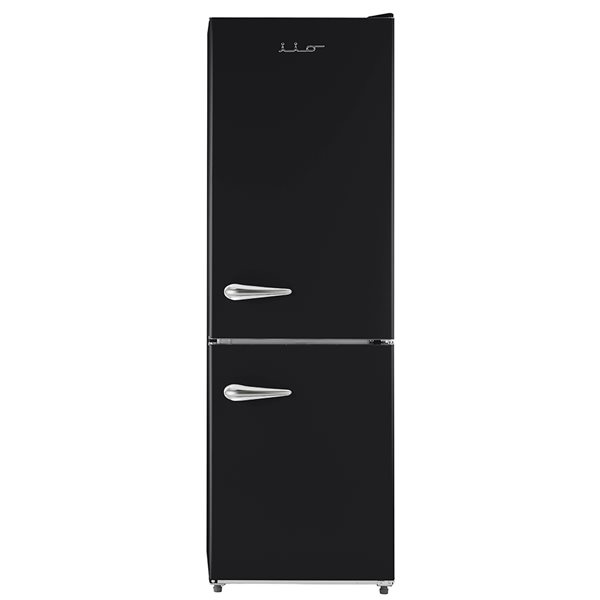 iio Retro Frost Free Refrigerator with Bottom Freezer - Right Hinge - 11 cu. ft. - Black