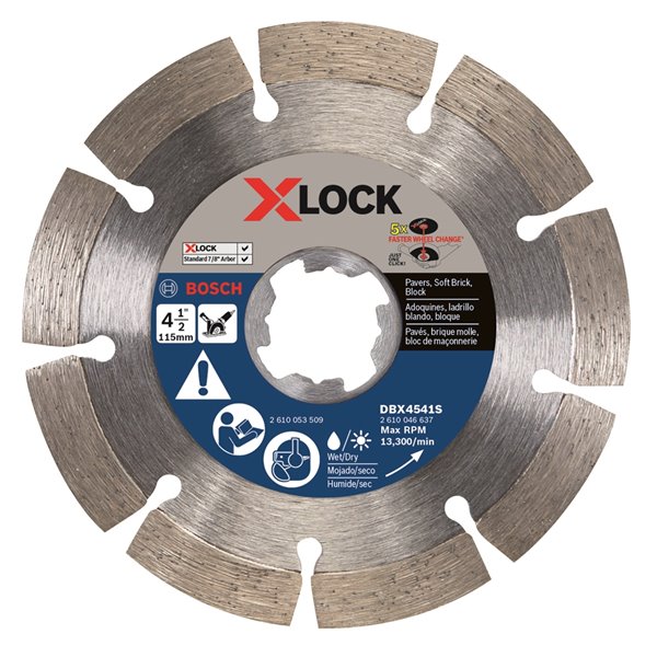 Bosch X-Lock Segmented Rim Diamond Blade - 4-1/2-in