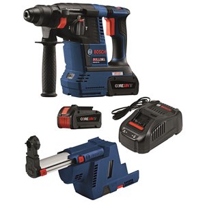 Ensemble marteau perforateur sans balais Bulldog SDS-plus de Bosch, 18 V, 1 po
