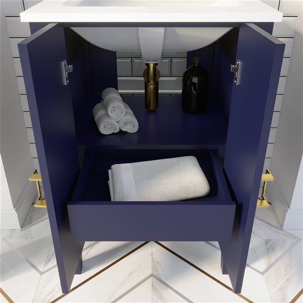 SPA BATHE Ikou Hayden Bathroom Vanity with Single Sink Navy Blue