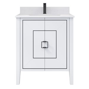 Meuble lavabo simple Hayden de Ikou pour salle de bain, blanc, 30 po