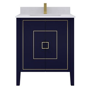 Ikou Hayden Bathroom Vanity with Single Sink - Navy Blue - 30-in