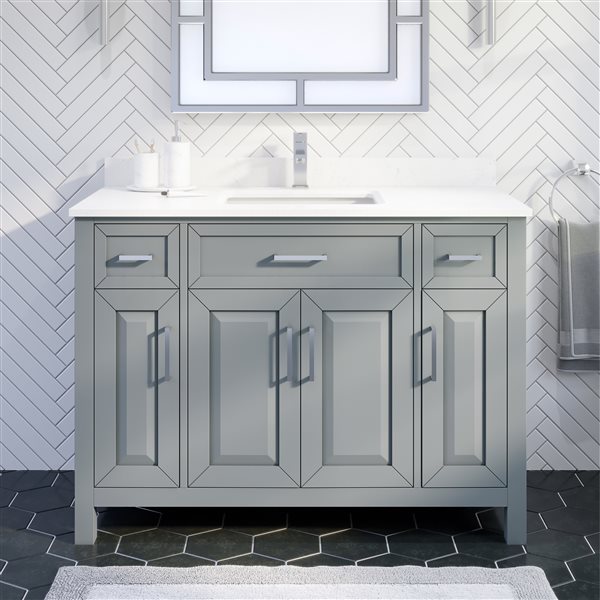 Spa Bathe Ikou Thomas Single Sink Grey Bathroom Vanity With Power Bar Drawer Organizer 48 In To48og Rona Spa Bathe Ikou Thomas Single Sink Grey, Studio Bathe Thomson 36 In Vanity With Power Bar