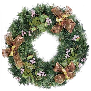 Henryka Decorated Indoor/Outdor Wreathe - 30-in - Frosted Berries