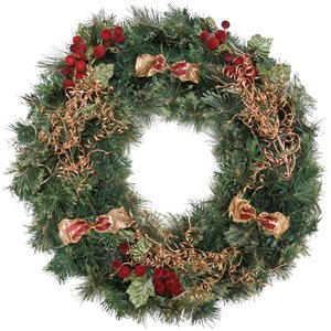 Henryka Decorated Indoor/Outdor Wreathe - 30-in - Golden Decorations