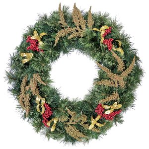 Henryka Decorated Indoor/Outdor Wreathe - 30-in - Red and Gold Decorations