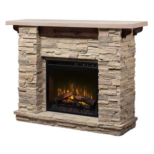 Dimplex Featherston 61-in Stone Wall Mantel Electric Fireplace