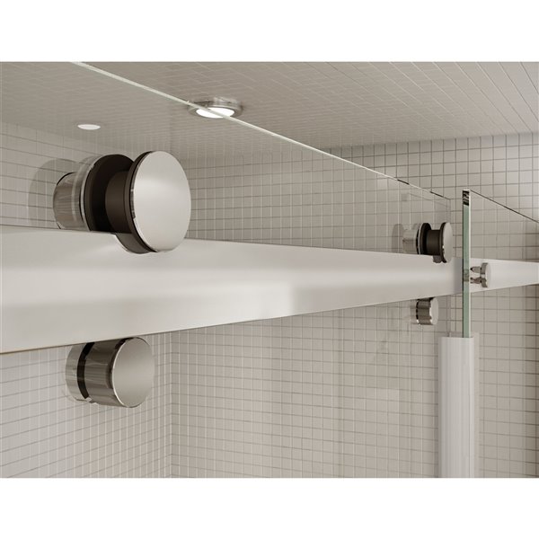 MAAX Utile 60-in x 32-in x 81-in 5-Piece Chrome/Soft Grey Bathtub Shower Kit with Left Drain