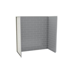 Ensemble de bain-douche Utile par MAAX gris cendre de 60 po x 32 po x 81 po avec drain à droite, 4 pièces