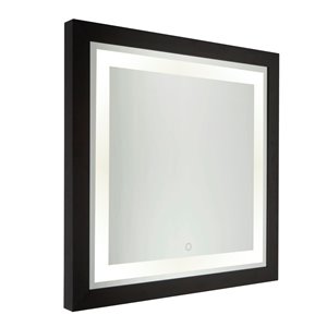 Miroir à éclairage DEL Valet SC13109 d'Artcraft Lighting, 30 po x 30 po, noir mat
