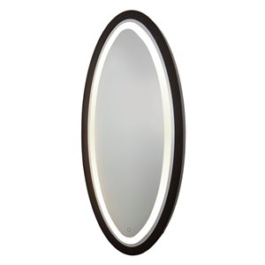Miroir à éclairage DEL Valet SC13110 d'Artcraft Lighting, 28 po x 60 po, noir mat