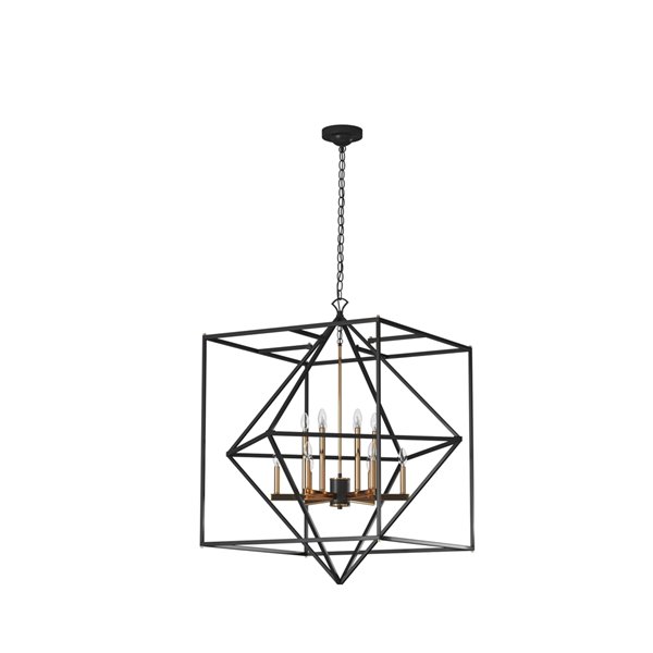 Chandelier à 12 lumières Roxton AC11202 d'Artcraft Lighting, 42 po x 45 po, noir mat/laiton