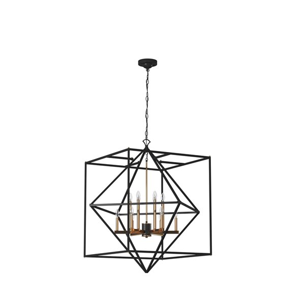 Chandelier à 12 lumières Roxton AC11202 d'Artcraft Lighting, 42 po x 45 po, noir mat/laiton