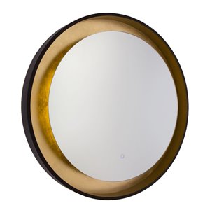 Miroir à éclairage DEL Reflections AM304 d'Artcraft Lighting, 31,5 po x 31,5 po, bronze huilé et doré