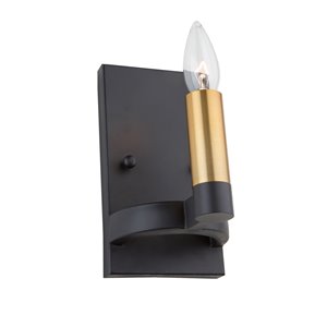 Applique murale à 1 lumière Regent AC11127 d'Artcraft Lighting, 8 po, noir/laiton satiné
