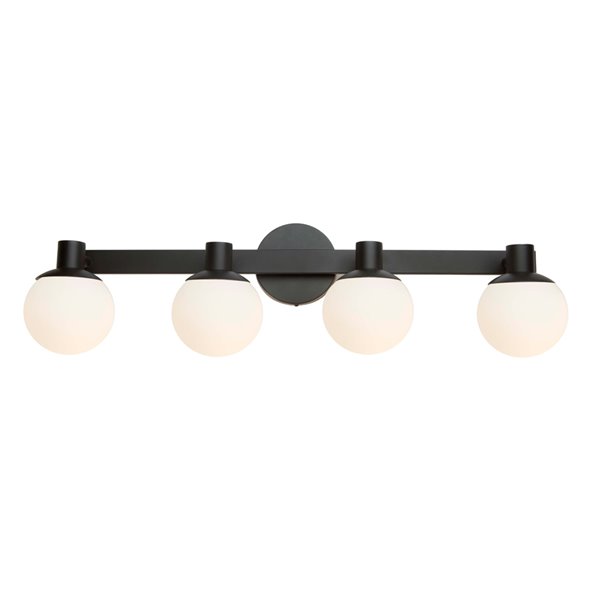 Artcraft Lighting Tilbury AC7094BK 4-Light Vanity Light - 34-in x 7-in x 9-in - Semi Gloss Black