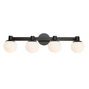 Luminaire de salle de bain à 4 lumières Tilbury AC7094BK d'Artcraft Lighting, 34 po x 7 po x 9 po, noir semi-brillant