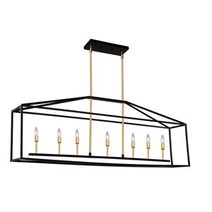 Artcraft Lighting Twilight SC13077 Kitchen Island Light - 7 -Light - Matte Black/Harvest Brass